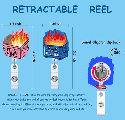 2P Funny Cardiac Retractable Badge Reel with ID Clip Name Tag Card Gift for Doctor Nurse Heart Anatomy Nursing Student Medical Worker Alligator Clip in Kuwait