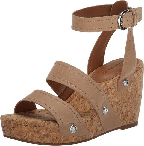 Lucky Brand Women's VALINTINA Wedge Sandal, Pinto, 5.5 in Saudi Arabia