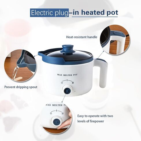 Candle Melting Pot, Electric Wax Melter for Candle Making with Pouring Spout, Non-Stick Small Candle Making Pouring Pot in Kuwait