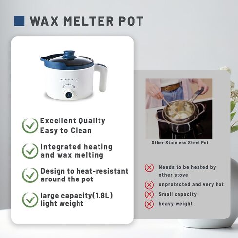 Candle Melting Pot, Electric Wax Melter for Candle Making with Pouring Spout, Non-Stick Small Candle Making Pouring Pot in Kuwait