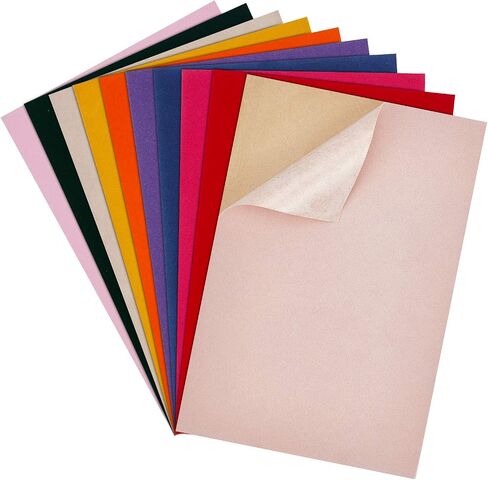 BENECREAT 20PCS Mixed Color Velvet Adhesive Back Sheet 11.6" x 7.8" Jewelry Box Liner Fabric with Reclosable Plastic Box, Durable and Water Resistant for Chrismas Art and Craft Making in Saudi Arabia