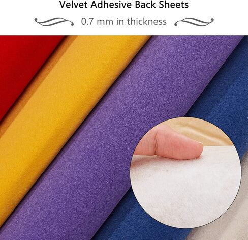 BENECREAT 20PCS Mixed Color Velvet Adhesive Back Sheet 11.6" x 7.8" Jewelry Box Liner Fabric with Reclosable Plastic Box, Durable and Water Resistant for Chrismas Art and Craft Making in Saudi Arabia