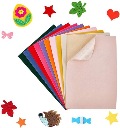 BENECREAT 20PCS Mixed Color Velvet Adhesive Back Sheet 11.6" x 7.8" Jewelry Box Liner Fabric with Reclosable Plastic Box, Durable and Water Resistant for Chrismas Art and Craft Making in Saudi Arabia