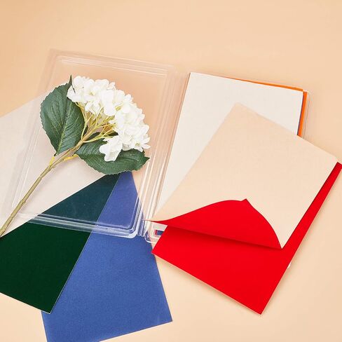 BENECREAT 20PCS Mixed Color Velvet Adhesive Back Sheet 11.6" x 7.8" Jewelry Box Liner Fabric with Reclosable Plastic Box, Durable and Water Resistant for Chrismas Art and Craft Making in Saudi Arabia
