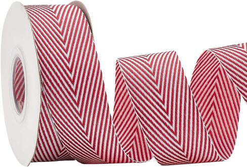 PH PandaHall 9.8 Yard/ 9m Craft Striped Ribbon 1 inch Wide Polycotton Ribbon, Blue White Striped Webbing Herringbone Woven Ribbon for Sewing Clothing Crafts Pet Collars Backpacks Home Decor in Saudi Arabia