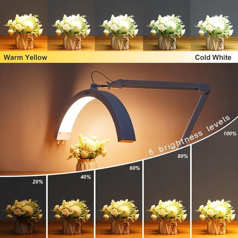 LED Half Moon Light مع مشبك المكتب ، 30 واط مشرق 288pcs LED ، ذراع الأرجوحة المعدنية للجمال ، فن الأظافر ، المكياج ، رعاية الوجه ، الوشم ، الخياطة والحرفية اليدوية (أبيض ، CCT) in Kuwait