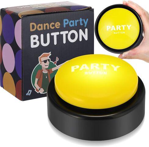 2 Pcs 30s Dance Party Music Button for Classroom 30 Sound Button Funny Buzzer Buttons for Office Toys Novelty Fun Gag Gifts Cool Desk Decor Gadget, 4.5 x 4.5 x 1.5 Inch(Yellow) in Saudi Arabia