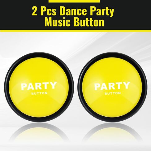 2 Pcs 30s Dance Party Music Button for Classroom 30 Sound Button Funny Buzzer Buttons for Office Toys Novelty Fun Gag Gifts Cool Desk Decor Gadget, 4.5 x 4.5 x 1.5 Inch(Yellow) in Saudi Arabia