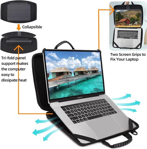 BUG 13-14 Inch Laptop Case Hard Shell, Protective Laptop Carrying Case with Stand for Heat Dissipation in Kuwait