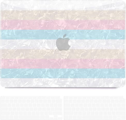 B BELK Compatible with MacBook Air 13 inch Case 2021 2020 2019 2018 Release A2337 M1 A1932 A2179 with Touch ID, Durable Hard Shell Case + 2 Keyboard Covers for MacBook Air 13-3 Colors Rainbow Pattern in Saudi Arabia