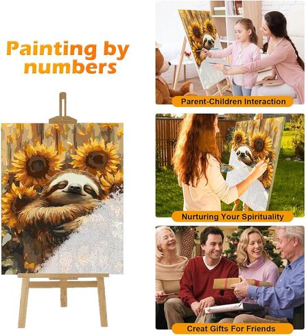 GUMONE Paint by Numbers Kit for Adults,Sunset Beach Paint by Numbers Kit for Adults,DIY Paint by Numbers Acrylic Paint Canvas Flowers Painting Kits Art 16x20 Inch in Saudi Arabia