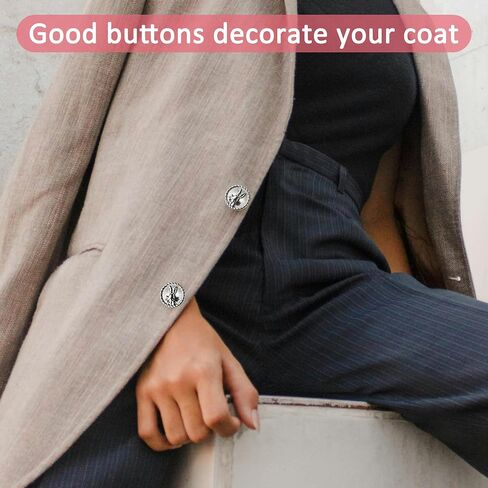 14 PCS Bunny Metal Blazer Buttons - 18 مم و 23 ملم أزرار ساق للخياطة ، وصياغة ، و DIY - أزرار مقفمة أرنب عتيقة للمعاطف والسترات والزي الرسمي (الفضة) in Kuwait