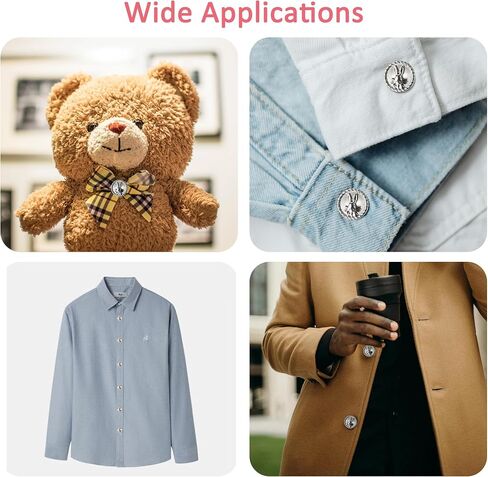 14 PCS Bunny Metal Blazer Buttons - 18 مم و 23 ملم أزرار ساق للخياطة ، وصياغة ، و DIY - أزرار مقفمة أرنب عتيقة للمعاطف والسترات والزي الرسمي (الفضة) in Kuwait