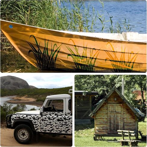 Camo Stencils for Spray Paint, 12" x 16" Large Camouflage Stencils for Painting On Wood Reusable Digital Camo Reed Grass Camo Templates Kit for Painting on Boat Canvas Paper Crafts (Style 1) in Saudi Arabia