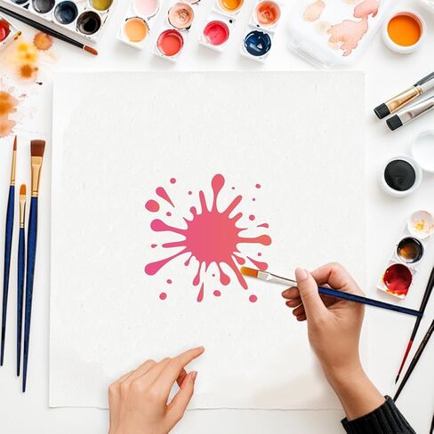 Mayjoydiy 9 Styles Stryles Stencils 5.9x5.9inch وصمة عار قابلة لإعادة الاستخدام والستنسل الرش لقوالب الطلاء الفنية على الجدران الحرف مع فرشاة الطلاء لزخرفة الأثاث in Saudi Arabia