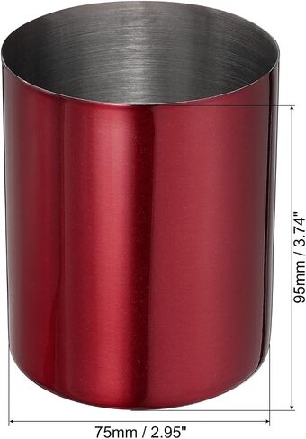 PATIKIL Pencil Holder, Pen Holder for Desk Stainless Steel Pencil Holders Cup Organizer Makeup Brush Holder for Desk Accessories, Red in Saudi Arabia