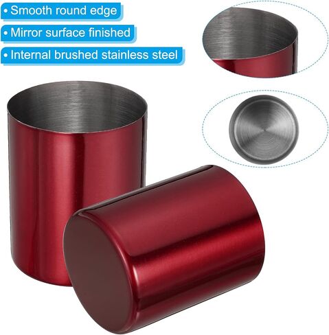 PATIKIL Pencil Holder, Pen Holder for Desk Stainless Steel Pencil Holders Cup Organizer Makeup Brush Holder for Desk Accessories, Red in Saudi Arabia
