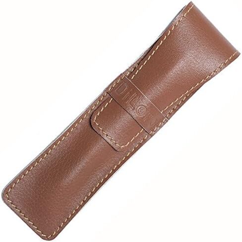 Single Pen Case Holder Sleeve Thick Buffalo Full Grain Leather (Buffalo Dark Tan) in Saudi Arabia