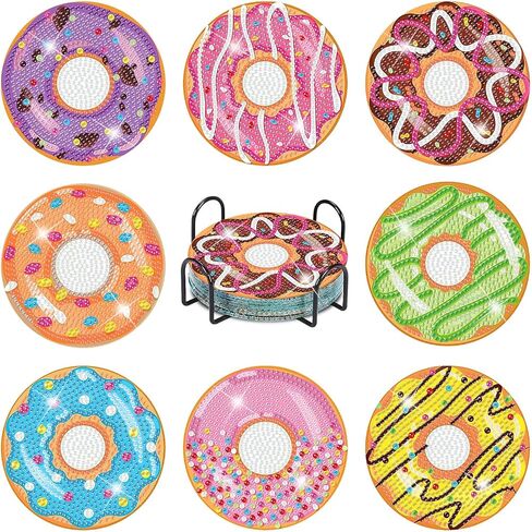 igoodom Diamond Painting Coasters Kits, 8 PCS Gnome Diamond Art Coasters with Holder, Crafts Kits for DIY Coasters, Non Slip Coaster Diamond Art Craft Supplies Coasters for Adults in Saudi Arabia