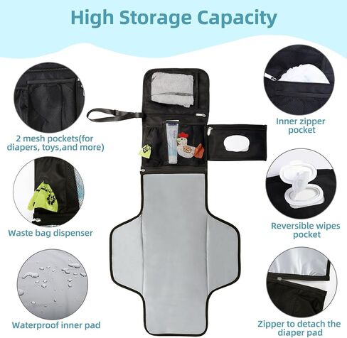حقيبة حفاضات متعددة الوظائف مع وسادة تغيير الحفاضات المحمولة وحقيبة مضخة الثدي مع حقيبة عمل للكمبيوتر المحمول مقاس 15 بوصة in Kuwait