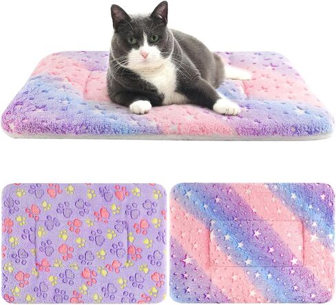 2 Pack Cat Blanket for Indoor Cat, Warm Calming Kitten & Puppy Beds for Anxiety and Stress, Washable Small Dog Mat for Crate, Fuzzy Pet Blankets in Saudi Arabia