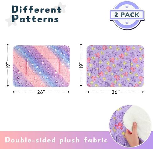 2 Pack Cat Blanket for Indoor Cat, Warm Calming Kitten & Puppy Beds for Anxiety and Stress, Washable Small Dog Mat for Crate, Fuzzy Pet Blankets in Saudi Arabia