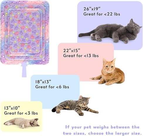 2 Pack Cat Blanket for Indoor Cat, Warm Calming Kitten & Puppy Beds for Anxiety and Stress, Washable Small Dog Mat for Crate, Fuzzy Pet Blankets in Saudi Arabia