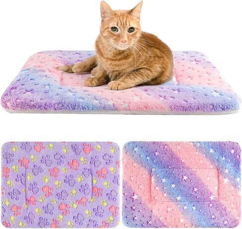 2 Pack Cat Blanket for Indoor Cat, Warm Calming Kitten & Puppy Beds for Anxiety and Stress, Washable Small Dog Mat for Crate, Fuzzy Pet Blankets in Saudi Arabia