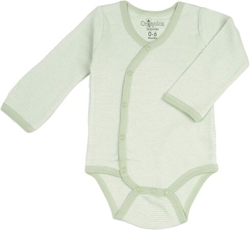 Tadpoles Organic Cotton Pin-Stripe Kimono-Style Bodysuit in Saudi Arabia