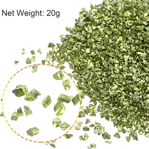 رقائق زجاجية من UXCELL 20G ، 1-3 مم من الزجاج اللامع المعدني غير المنتظم لزجاج مجوهرات DIY الحرفي مزهرية إيبوكسي راتينج ديكور الذهب in Saudi Arabia