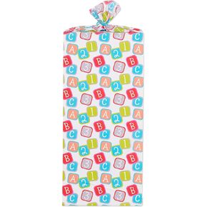 American Greetings Jumbo Plastic Gift Bag for Baby Shower, Baby Blocks (1 Bag, 6 ft. x 3.33 ft.)