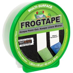 FrogTape Multi-Surface Painters Tape with PAINTBLOCK, 2 Inch Wide (1.88 In. x 60 Yds), Medium Adhesion, Green, 8 Rolls (242835)