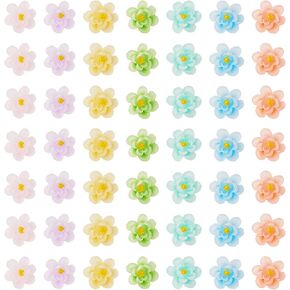 Craftdady 200 pcs Luminous Flower Resin Cabochons Grow in The Dark Flat Back Floral Beads No Hole DIY Flower Resin Cabochons for Jewelry Making Scrapbooking Embellishments Hair Clip Phone Case Decor