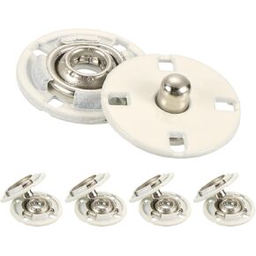 uxcell 5Pcs Snap Buttons, Metal Invisible Buckle Fasteners Press Studs Buttons for Clothing Leather Sewing (Gold, 25mm)