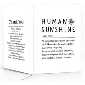 XQLZY Human Sunshine Definition White Hardcover Journal Notebook, Thank You Journal, Appreciation Gift for Coworkers Leaders Teacher Nurse, Farewell Gift for Coworker, Employee Thank You Gifts