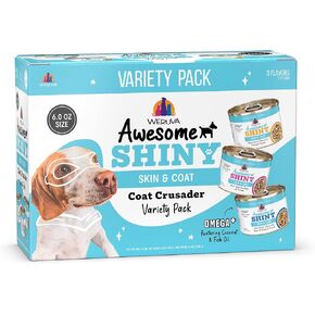Weruva Awesome Shiny, Coat Crusader Variety Pack, 6oz Can (Pack of 9)