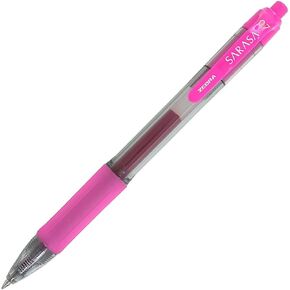 ZEBRA PEN Sarasa Retractable Gel Ink Pens, Medium Point 0.7mm, Fuchsia Color, Rapid Dry Ink, 12-Count
