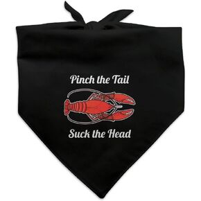 GRAPHICS & MORE Crawfish Pinch The Tail Suck The Head Crayfish Louisiana Saying Dog Pet Bandana - Black
