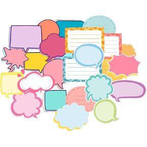 Colorful Blank Thought & Speech Bubble Sticker Labels for Scrapbooking,Planners,Diaries,Calendars-25 Unique Designs, 250 Pcs Set