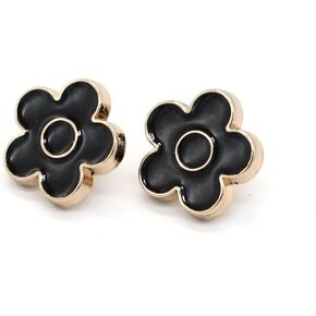 12mm(0.472inch) 20pcs Vintage Flower Black Gold Metal Buttons for Clothes Women Shirt Dress Handmade Decorative Sewing Accessories Wholesale(Golden Black)