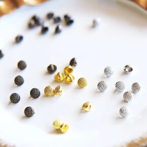 4mm/0.16" Mini Metal Round Shank Buttons, Doll Buttons, Doll Clothing Buttons, Doll Size Dresses Buttons, Perfect for Doll Sewing Projects, in 4 Colors (10pcs)