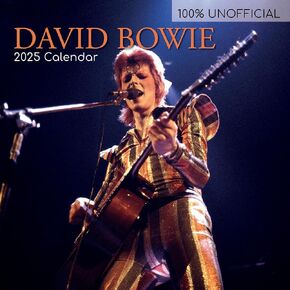 2025 Square Wall Calendar - David Bowie 12 x 12 Inch Monthly View, 16-Month, Icons Theme, Includes 180 Reminder Stickers