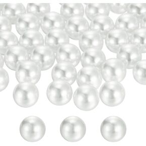 MECCANIXITY 210pcs 14mm White Pearl Beads ABS Faux Pearls Vase Fillers 300g Ornament Filler for Crafts Centerpieces Jewelry Making Aquarium Decoration