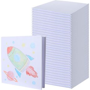 36 Pack Blank Hardcover Books for Kids to Write Stories 5X5 inch Hardcover Blank Book Bulk, Unlined Blank Page Make Your Own Book for Christmas Gift, DIY,Classroom (White,36 Pages)