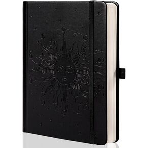 Sun & Moon Journals for Women Men ، A5 Gardcover Notebooks للكتابة للعمل ، السفر ، المدرسة ، 318 صفحة مرقمة ، 5.8 "× 8.4"