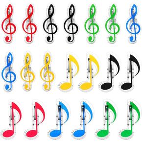 PATIKIL Music Note Clips, 20pcs Music Paper Clip Holder, Plastic Music Book Clip Bookmarks Stationery Clips for Paper Book Music Invitation Card Notebook