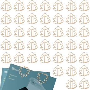 40 PCS Paperclip Bookmarks, Leaf Shape Cute Decorative Fun Clips Bookmarks, Paper Clips Page Markers for Organize Office Home
