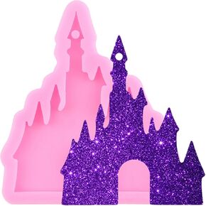 Castle Silicone Molds Castle Keychain Resin Mold for Halloween Theme DIY Keychain Necklace Pendant Jewelry Decoration Craft