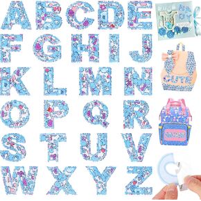 حرف بقع ذاتية اللصق لملابس الأطفال: Kingsow Blue 60pcs Flowers Flowers Letters Patch Patch Patch ALPHABET ALPHABET-PATTERS PATTERS PATTERS على القبعات القبعات DIY