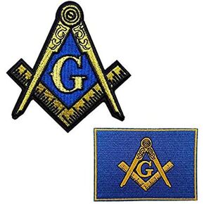 Cute-Patch Freemason Masonic Square and Compass Embroidered Iron on Patch Milspec SWAT Badge